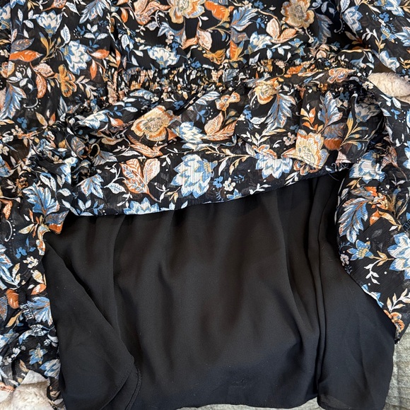 Express Long Sheer Sleeve Ruffled Floral Dress Size Medium - Picture 12 of 14